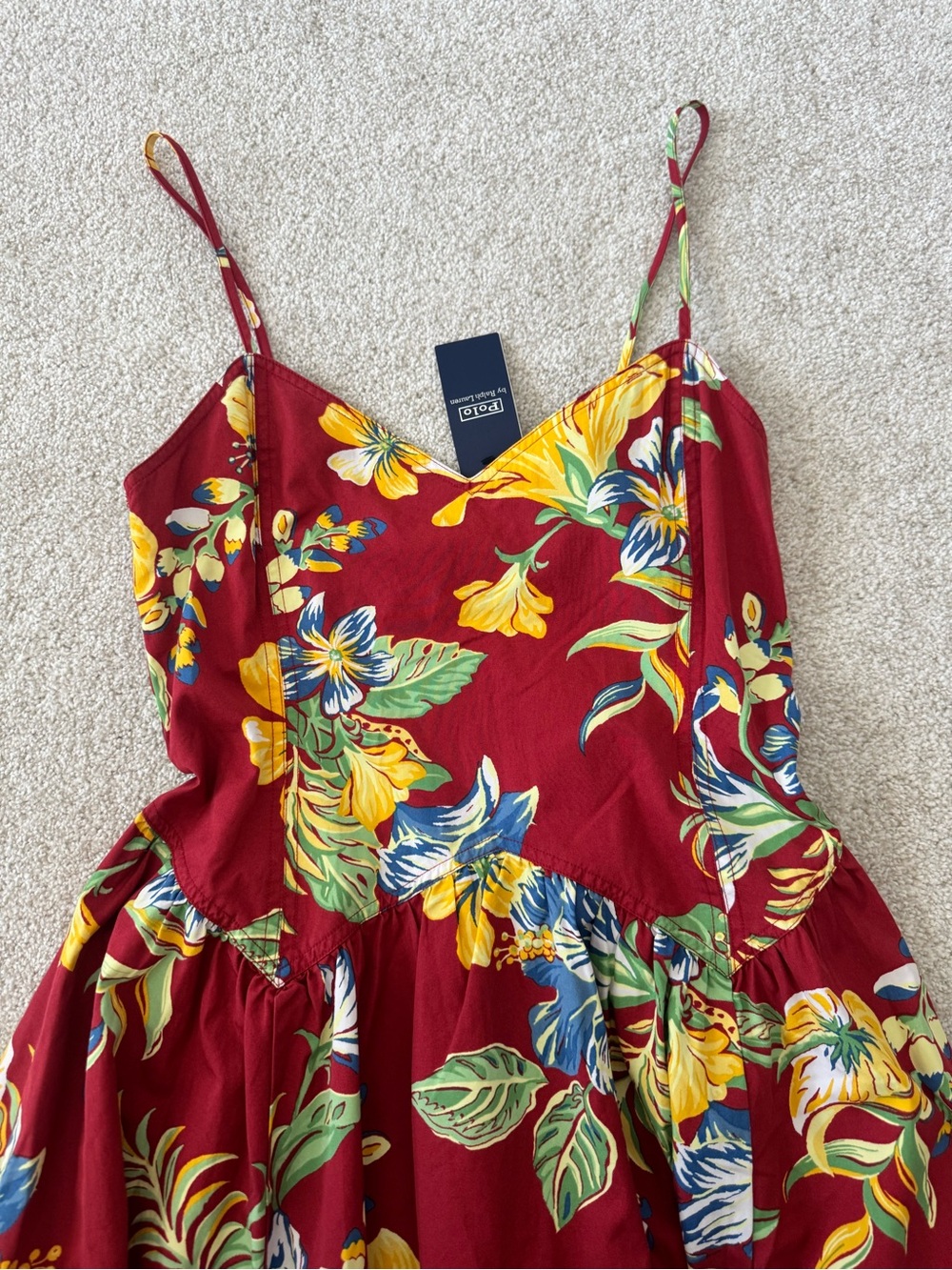 Polo by Ralph Lauren Tropical-Floral Cotton Midi Dress NWT size 6 retails $498 - Picture 5 of 8